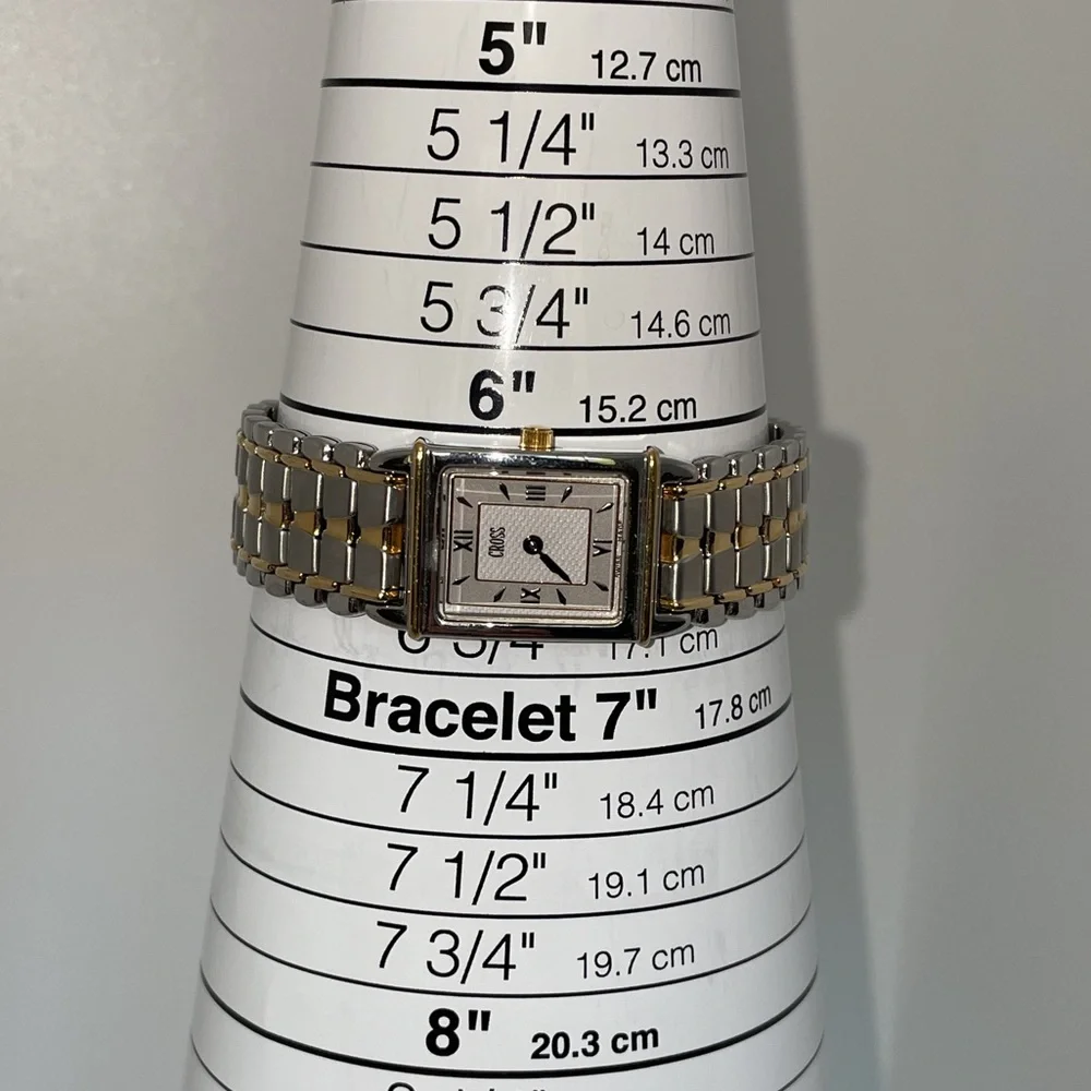 Vintage CROSS Swiss Timepiece Watch Stainless Steel Yellow Gold Water Resistant